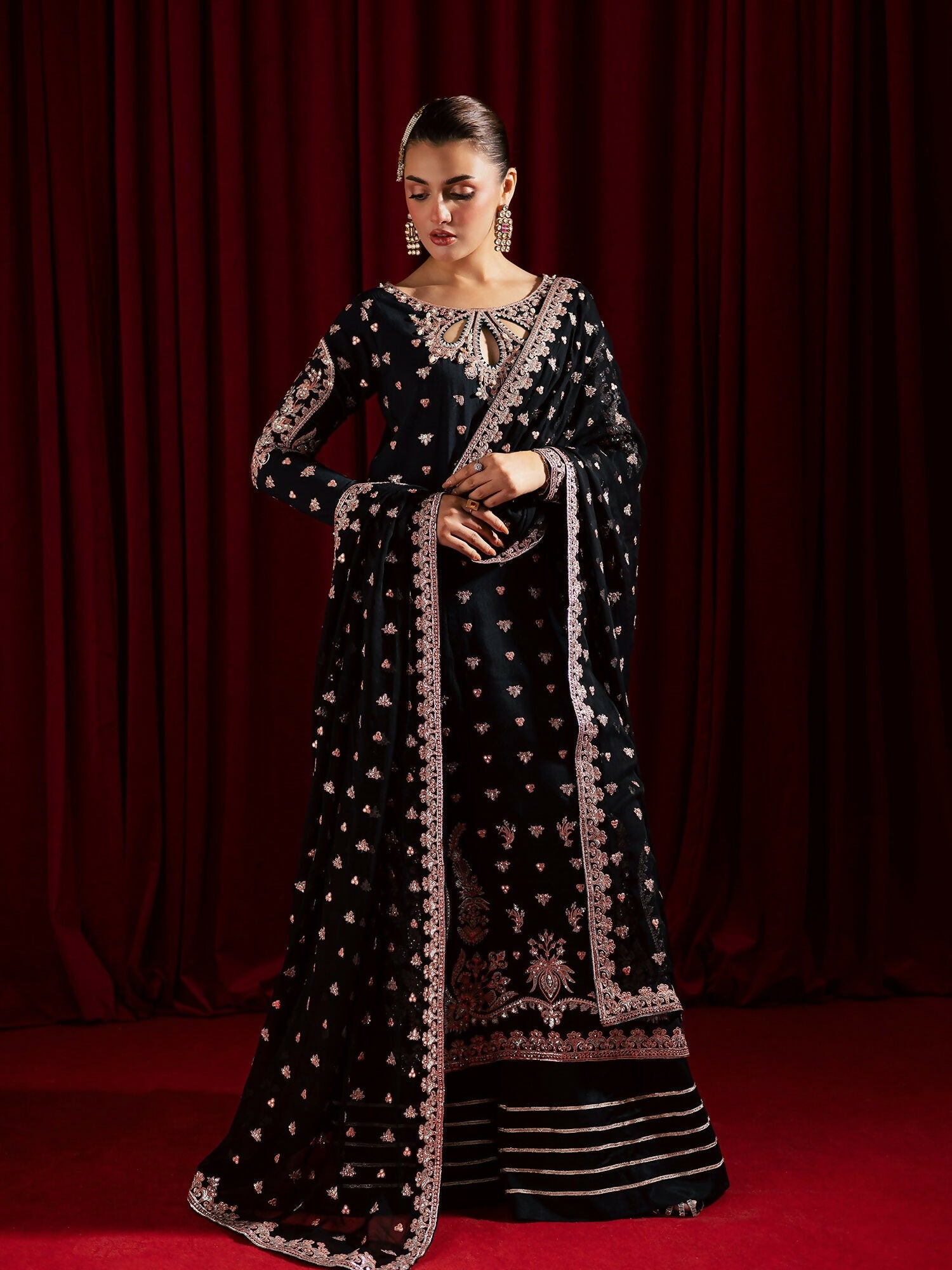 Allure By IH Luxury Pret Raw Silk Embellished Stitched 3-Piece Suit-Mohini
