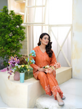 HU Studios Soléa Collection Lawn Cotton Embroidered Stitched 2-Piece Suit-Sunset Serenade