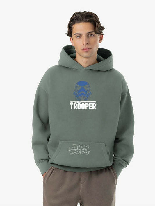 Olive Jupiter Oversized Star Wars Printed Hoodie-14873