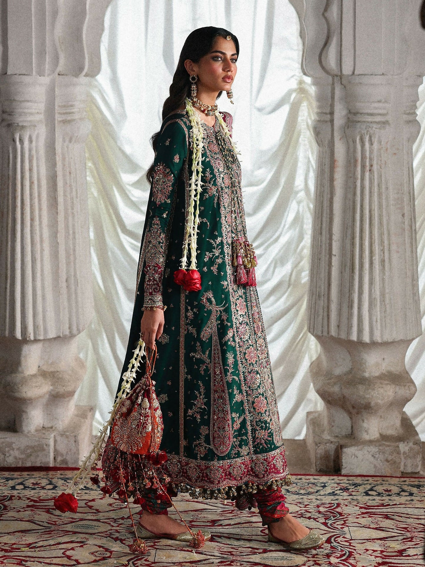 Hussain Rehar Festive Unstitched'26 Korean Raw Silk Embroidered 3-Piece Suit-Morni