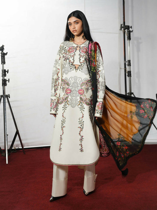 Jugnu by Hussain Rehar The Reserved View SS/Edit I Cotton Embroidered Unstitched 3-Piece Suit-Rasti