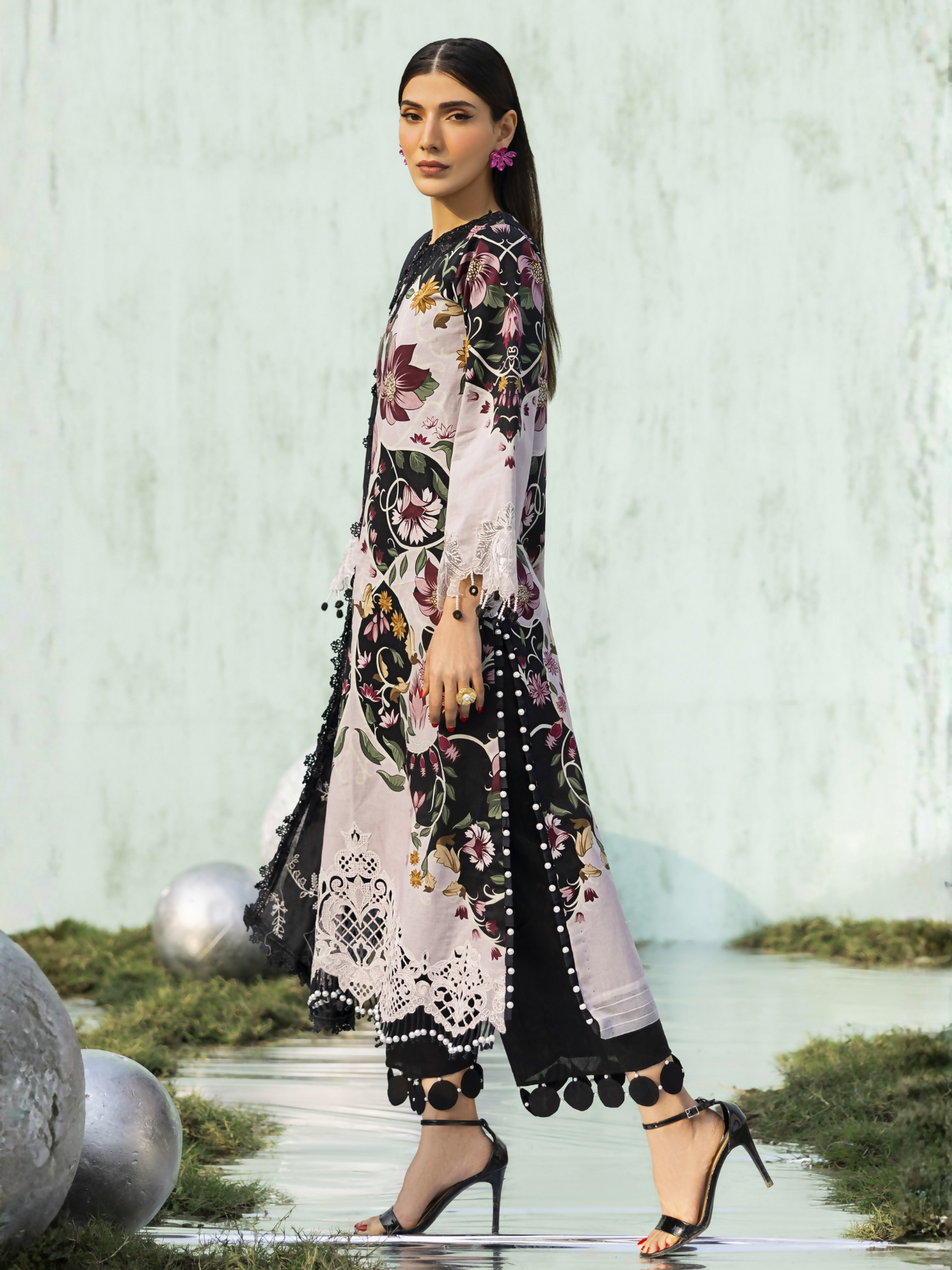 Parishay Ivy Bloom'26 Lawn Embroidered Unstitched 3-Piece Suit-IB-07