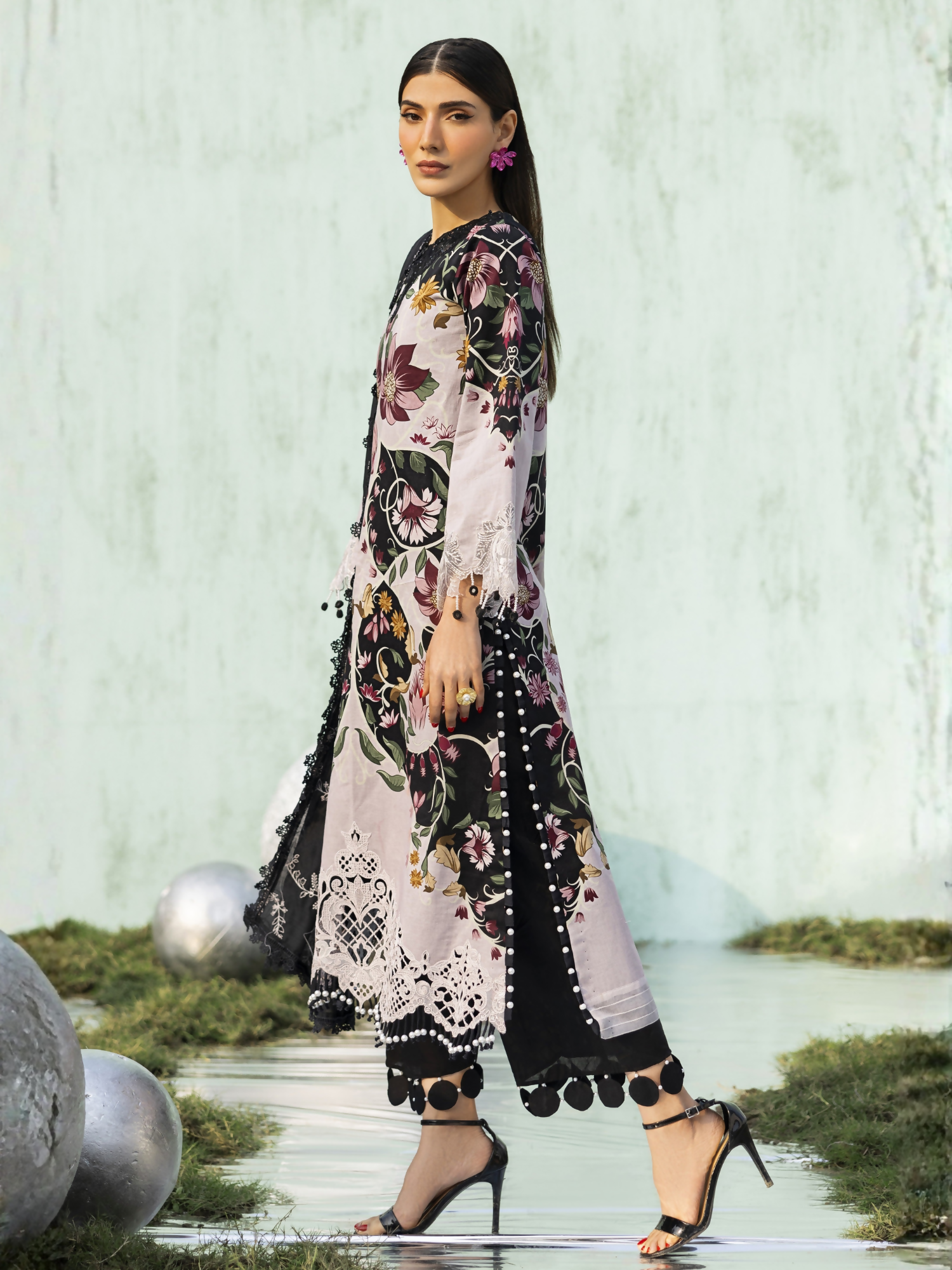 Parishay Ivy Bloom'26 Lawn Embroidered Unstitched 3-Piece Suit-IB-07