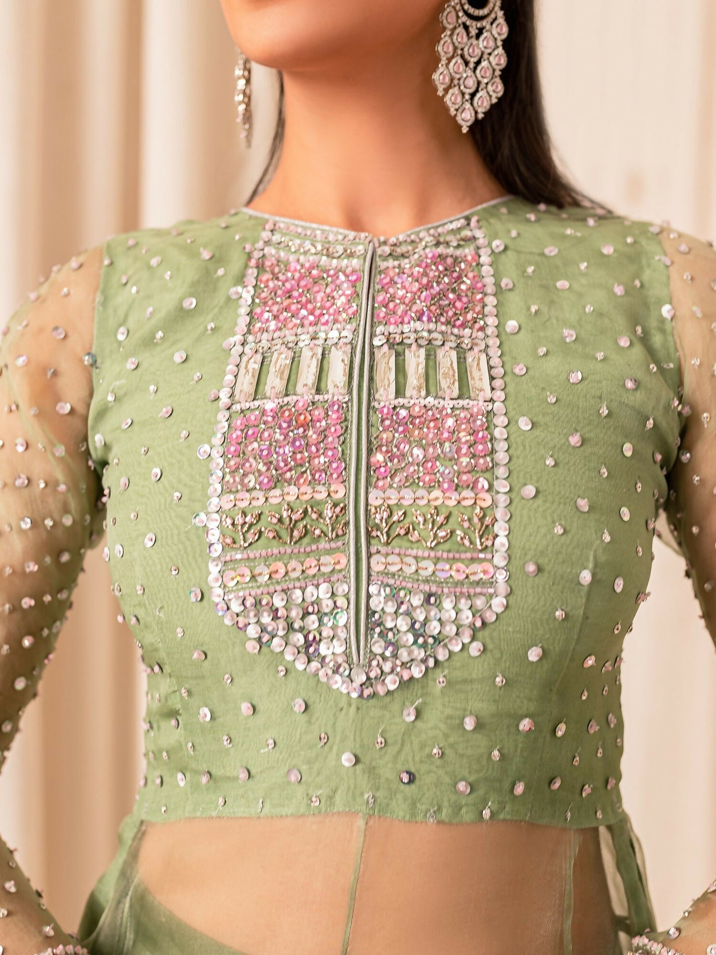 Allure By IH Luxe Formals Organza Embellished Lehenga-Molly