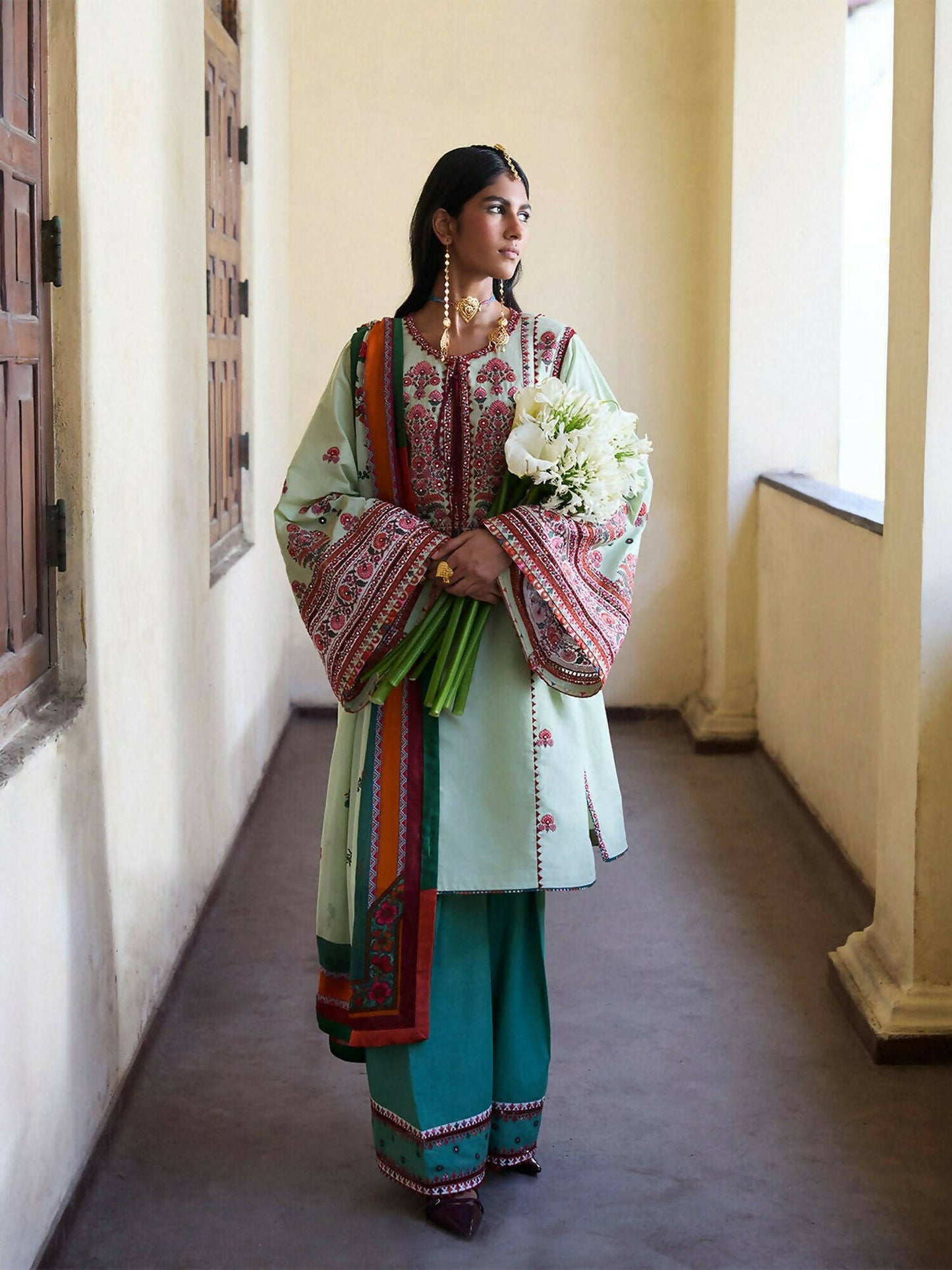 Jugnu By Hussain Rehar SS'25 Cotton Embroidered Unstitched 3-Piece Suit-Rupal