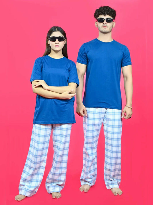 Funky's Printed Checked Loungewear Trouser-14623