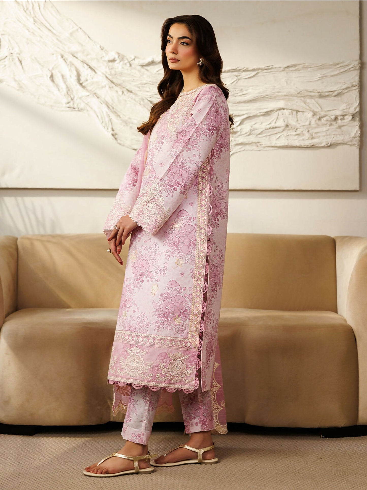 Mahnur Leila Lawn'26 Embroidered Stitched 3-Piece Suit-L-12