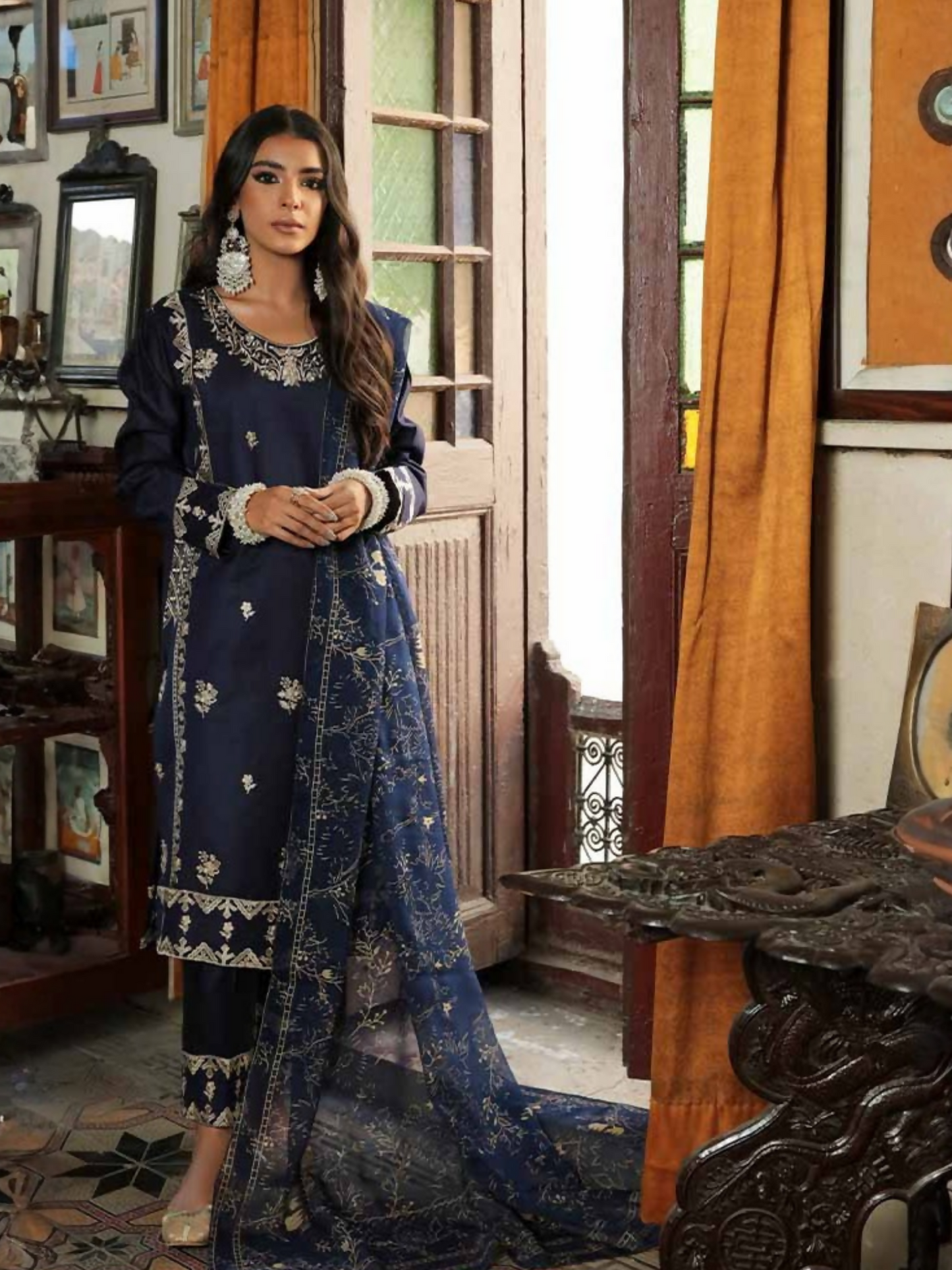 Panache Apparel Cotton Embroidered Stitched 2-Piece Suit-Zeenat