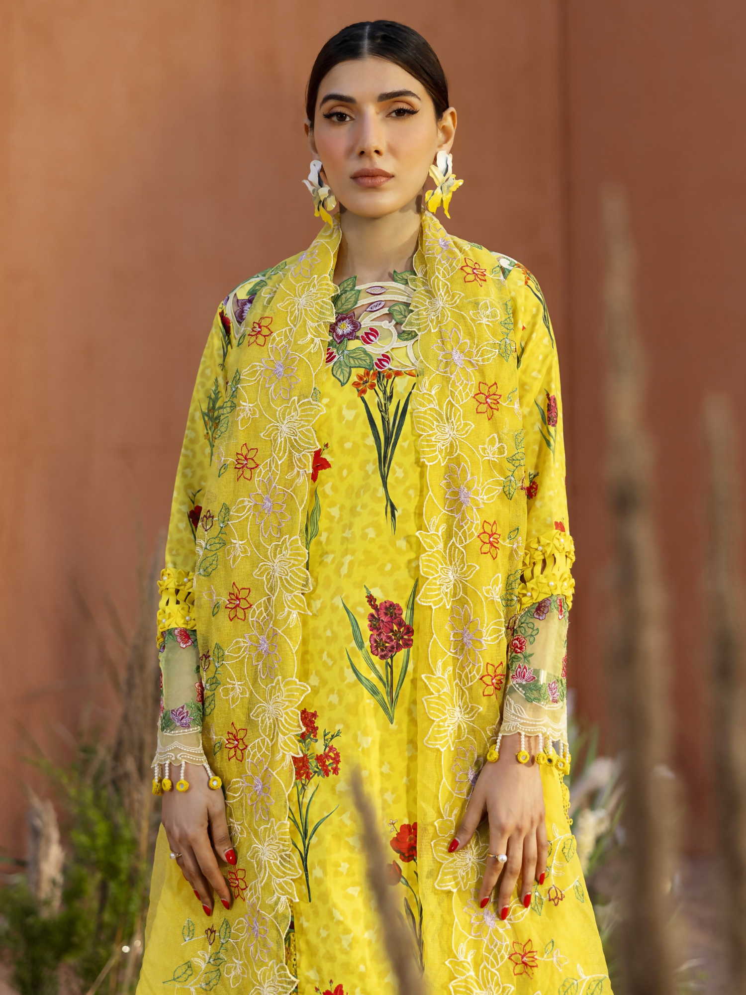 Parishay Ivy Bloom'26 Lawn Embroidered Unstitched 3-Piece Suit-IB-09