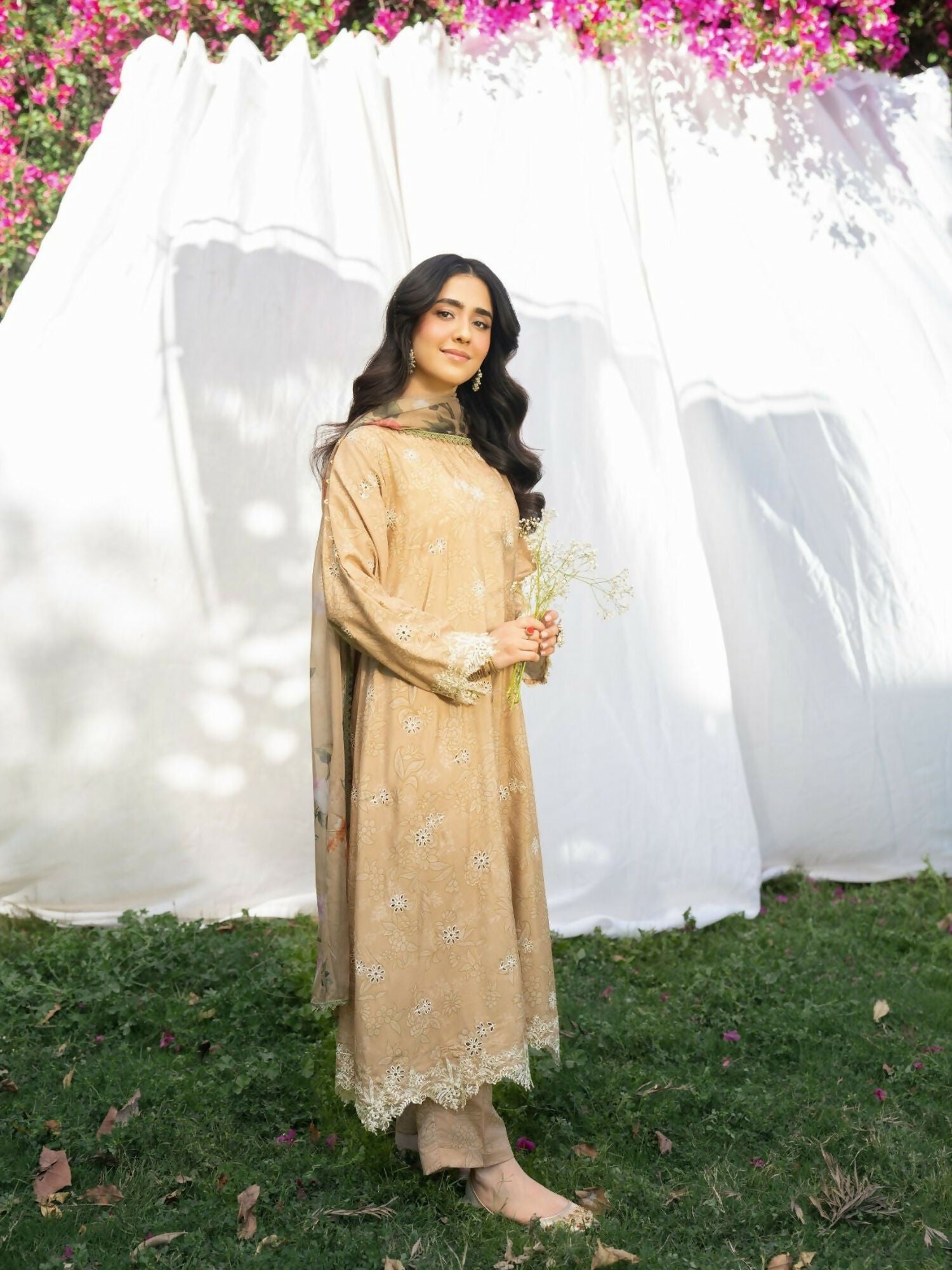 Panache Apparel Serenity Lawn Embroidered Stitched Suit-Honey Luster
