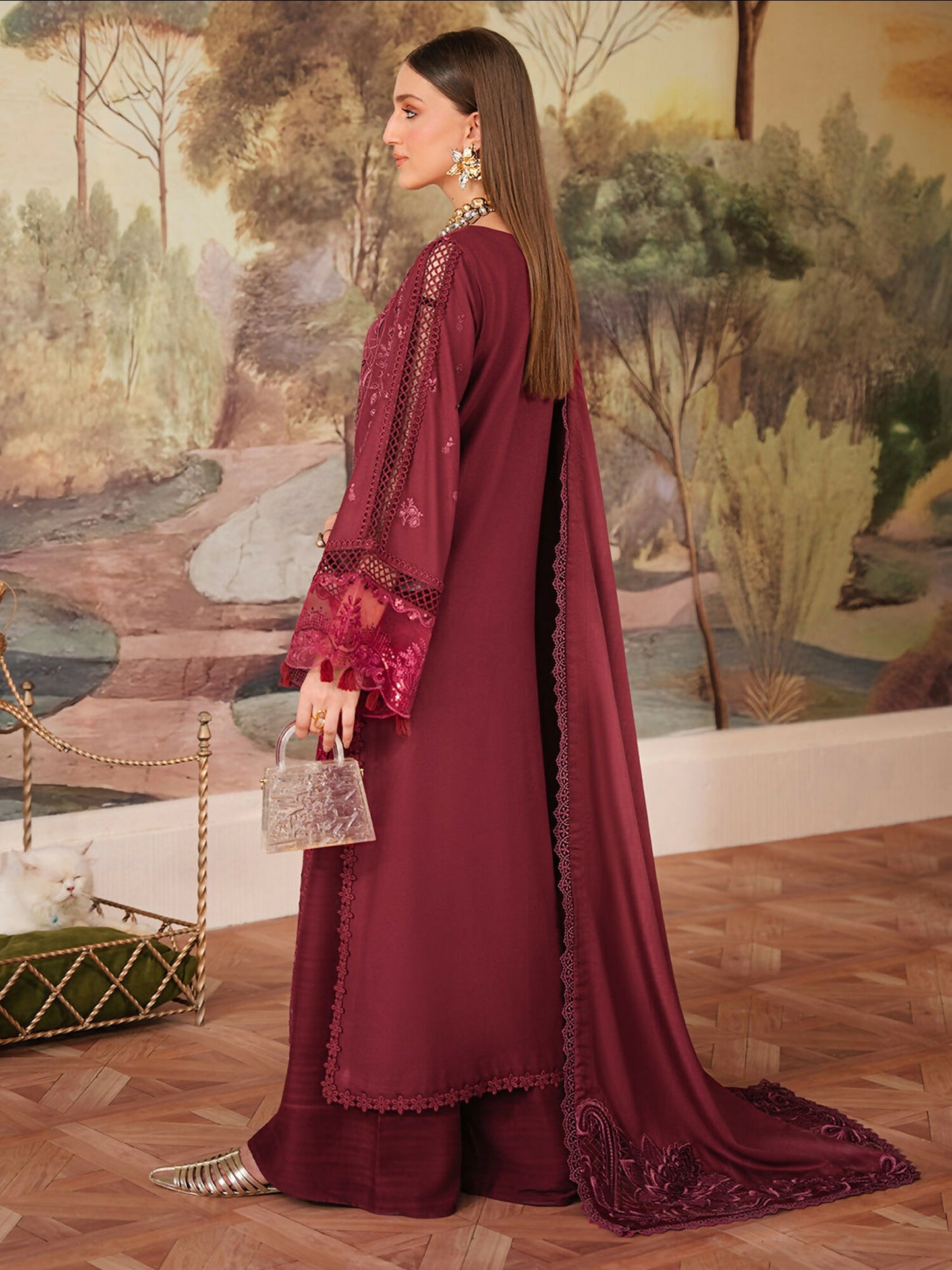 Mahnur Secret Garden Karandi Embroidered Unstitched 3-Piece Suit–SG-006