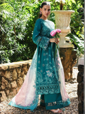 Qalamkar Qline Lawn Drop-1 Embroidered Unstitched 3-Piece Suit-RP-03 Sapphire