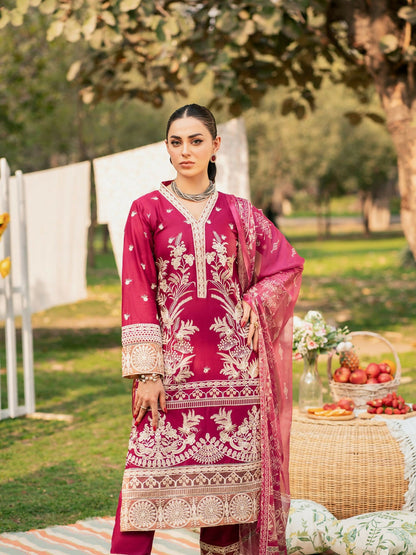 Panache Apparel Lawn Embroidered Stitched 2-Piece Suit-Azalea