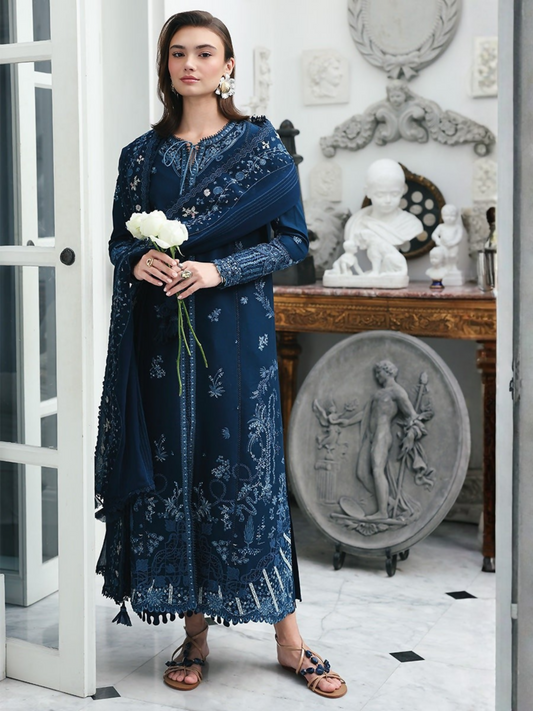 Qalamkar Qline Lawn Drop-1 Embroidered Unstitched 3-Piece Suit-RP-10-Zohal