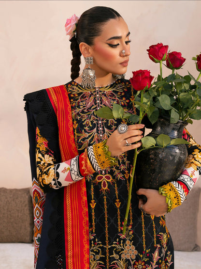 Binilyas Kotrai Embroidered Unstitched 3-Piece Suit-794 - B