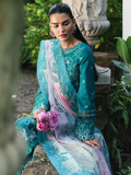 Qalamkar Qline Lawn Drop-1 Embroidered Unstitched 3-Piece Suit-RP-03 Sapphire