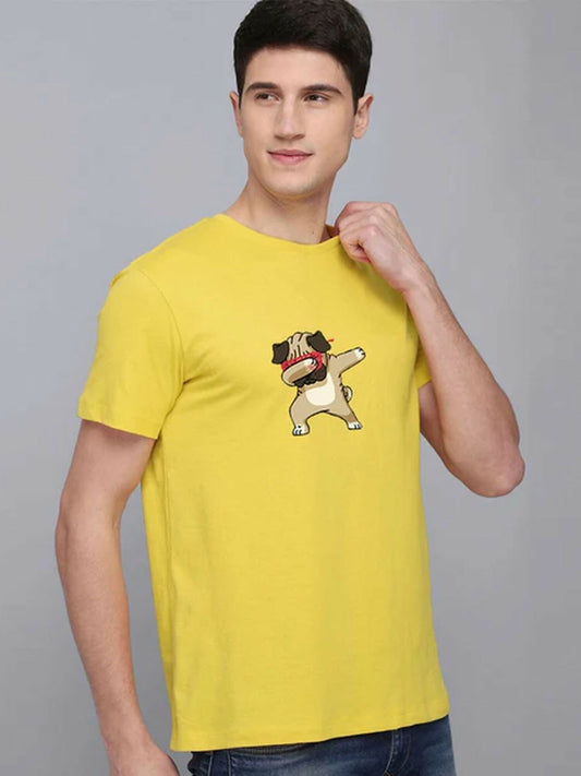 Yellow ,Red,Green, Blue, Black Jupiter Printed Dab Tee-Shirt-12322