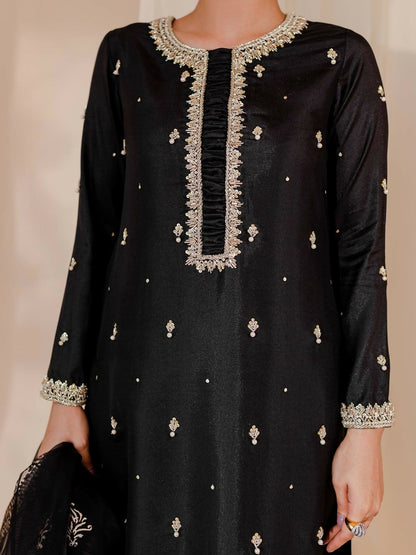 Allure By IH Raw Silk Embellished Stitched 3-Piece Suit-Soul