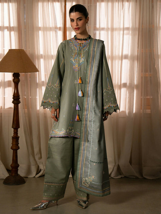 Binilyas Gulrukh Khaddar Embroidered Unstitched 3-Piece Suit-64-A