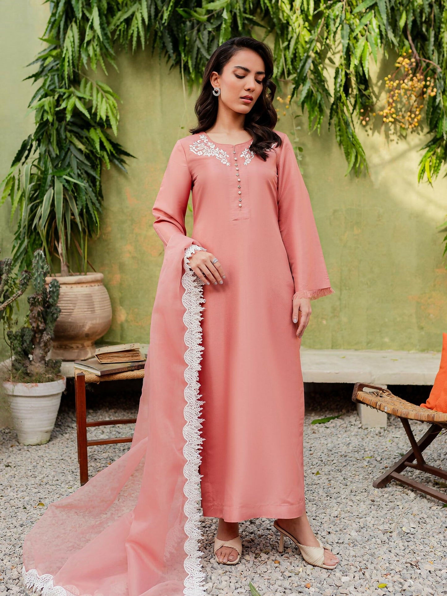 Allure By IH Katan Silk Embroidered Stitched 3-Piece Suit-Lilly