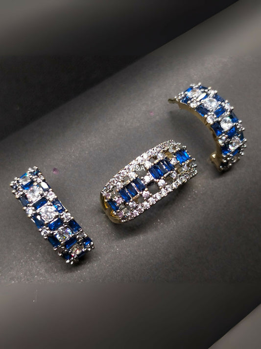 H&A Jewellery two-toned earring and ring set with elegant dual-tone design.