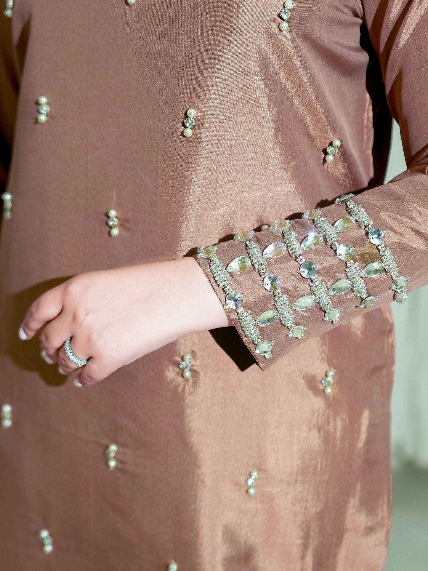 Allure By IH Fashion Calling Raw Silk Embellished Stitched 3-Piece Suit-Zelda