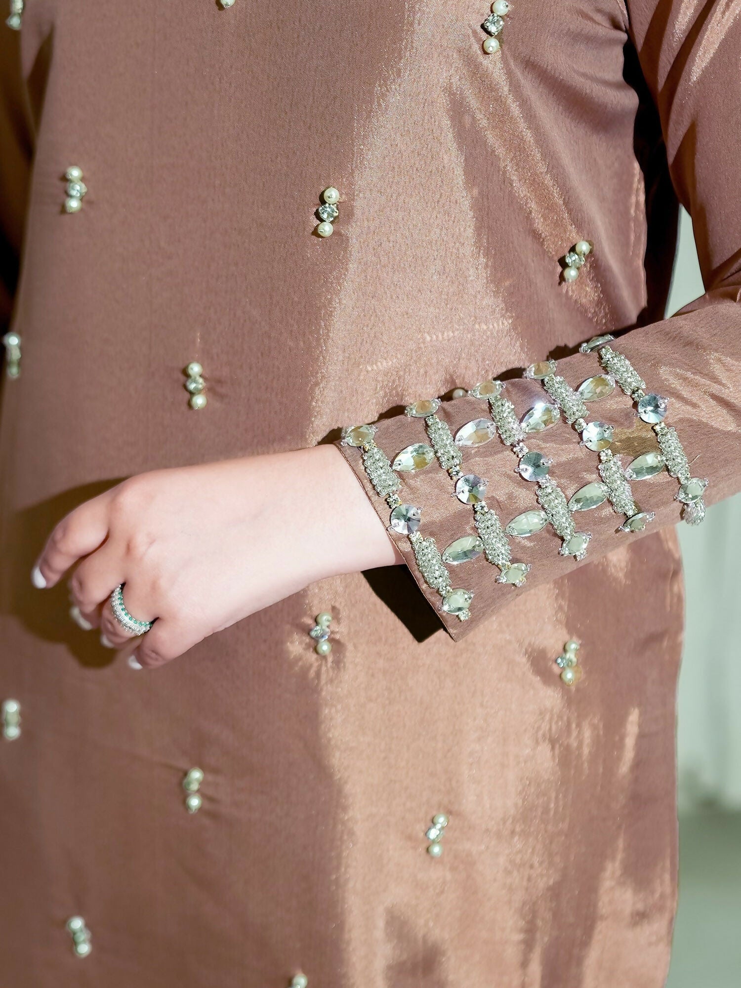 Allure By IH Fashion Calling Raw Silk Embellished Stitched 3-Piece Suit-Zelda