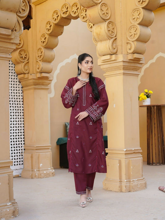Stylish Collection Aaraish Cotton Embroidered Stitched 2-Piece Suit-Azur
