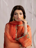 Shurooq Echoes In Bloom Silk Embellished Stitched 3-Piece Suit-Amber Dusk
