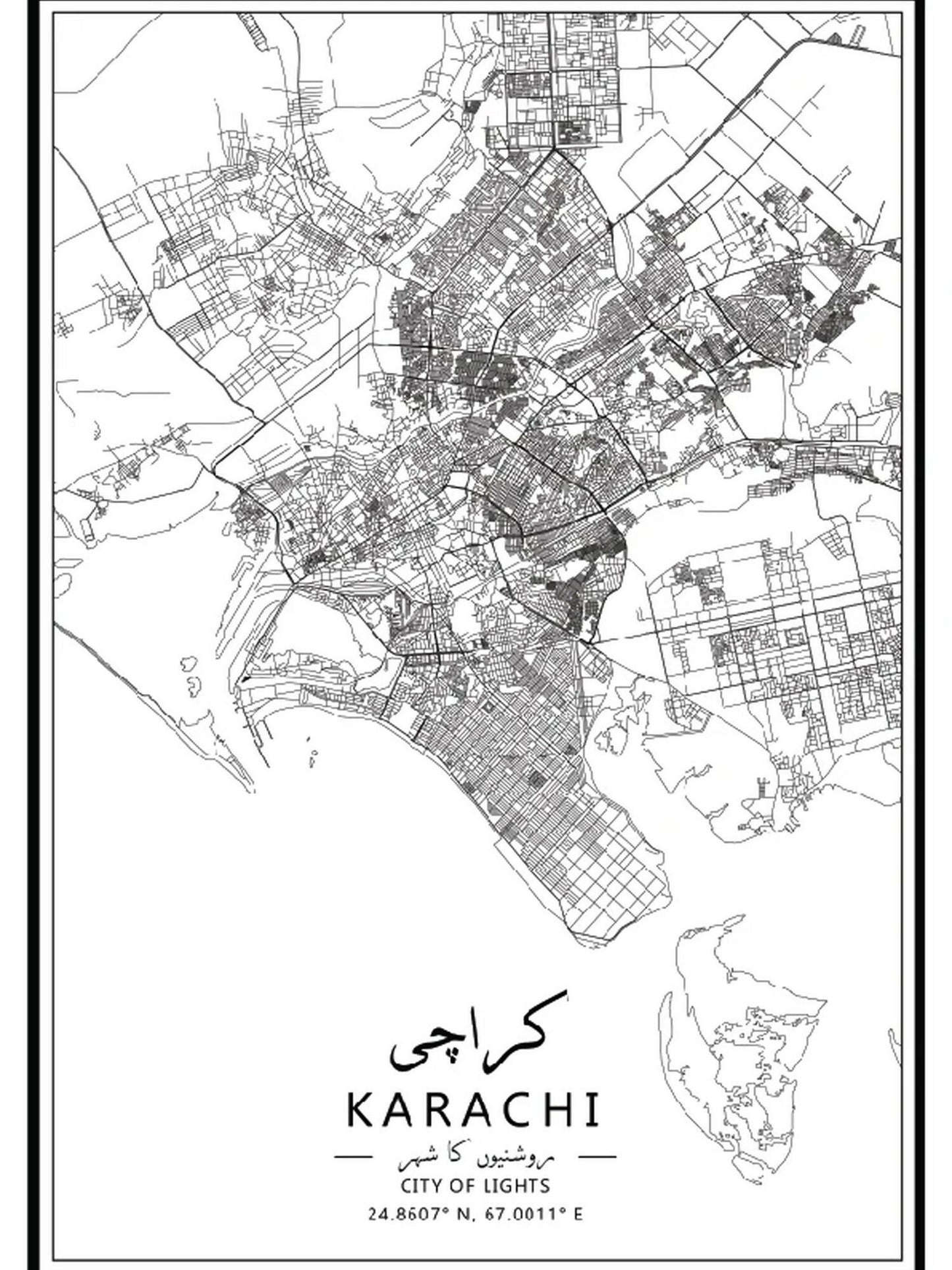 MappedPK Karachi Printed Map