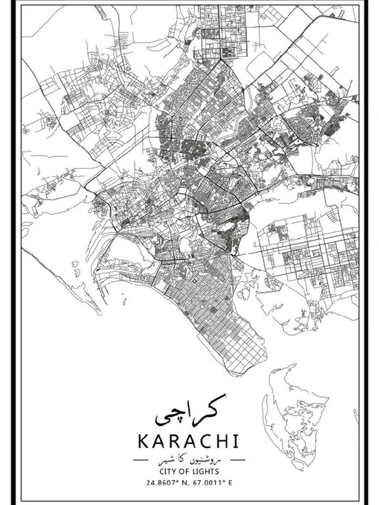 MappedPK Karachi Printed Map