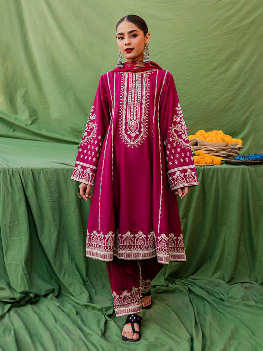 Mannat Clothing Cotton Embroidered Stitched Suit-Haseen