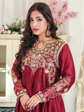 Farooq Hameed Studio Wedding Festive'25 Pure Glass Silk Embroidered Stitched 3-Piece Suit-Zelea