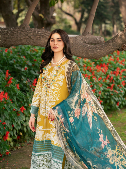 Panache Apparel Lawn Embroidered Stitched 2-Piece Suit-Florid Haven