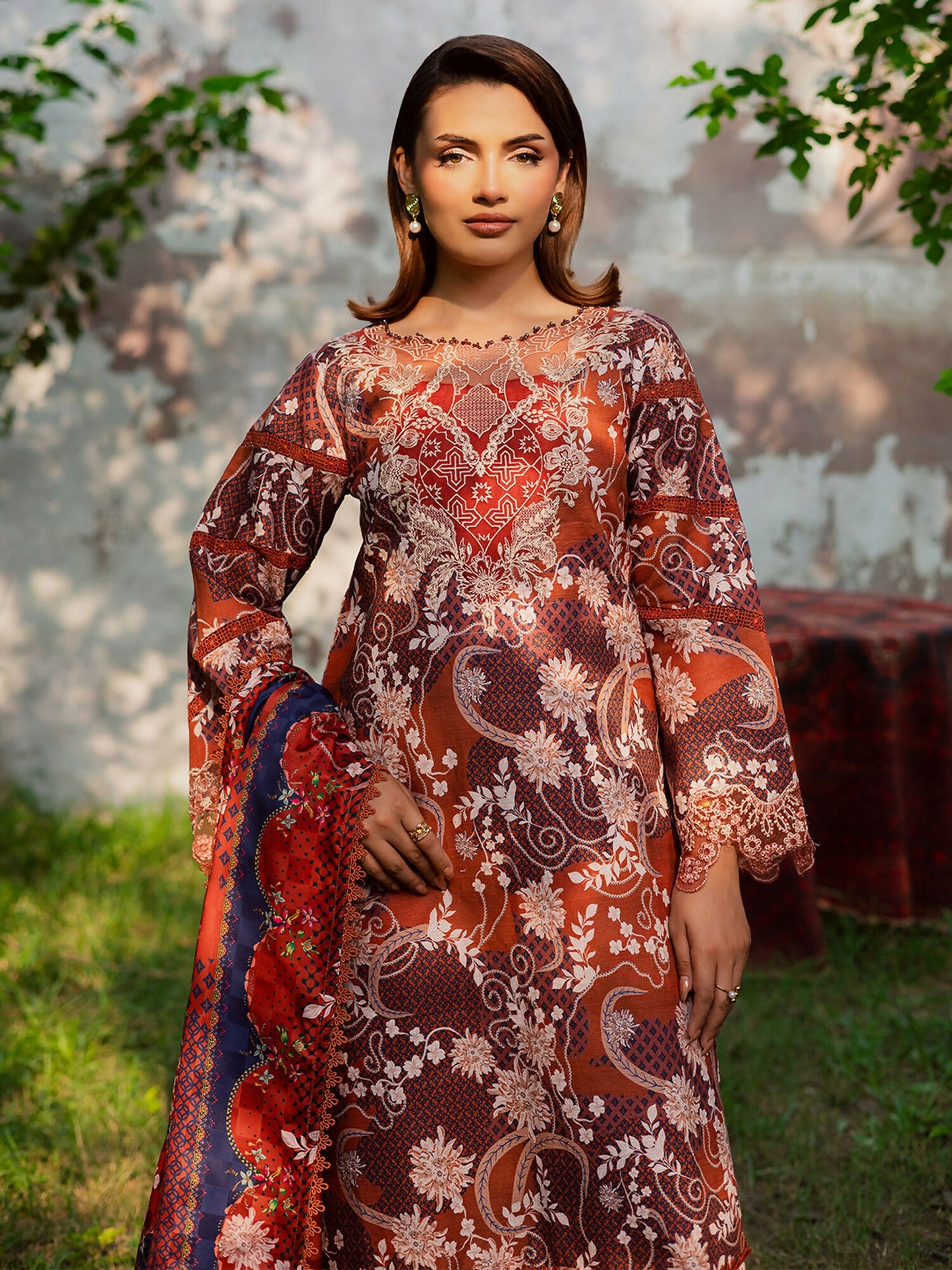 Parishay Rang e Sarma Khaddar Embroidered Stitched 3-Piece Suit-SAR-02