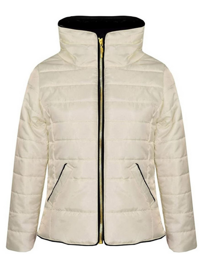 Funky plain stardust puffer jacket-13073