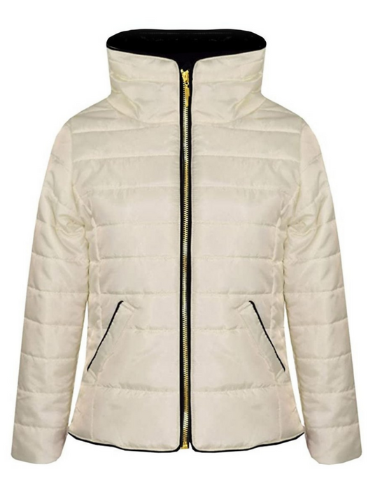 Funky plain stardust puffer jacket-13073