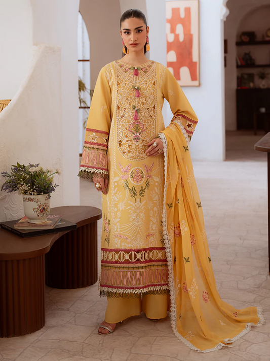 Mahnur Shanaya Lawn Embroidered Unstitched 3-Piece Suit-SN-01