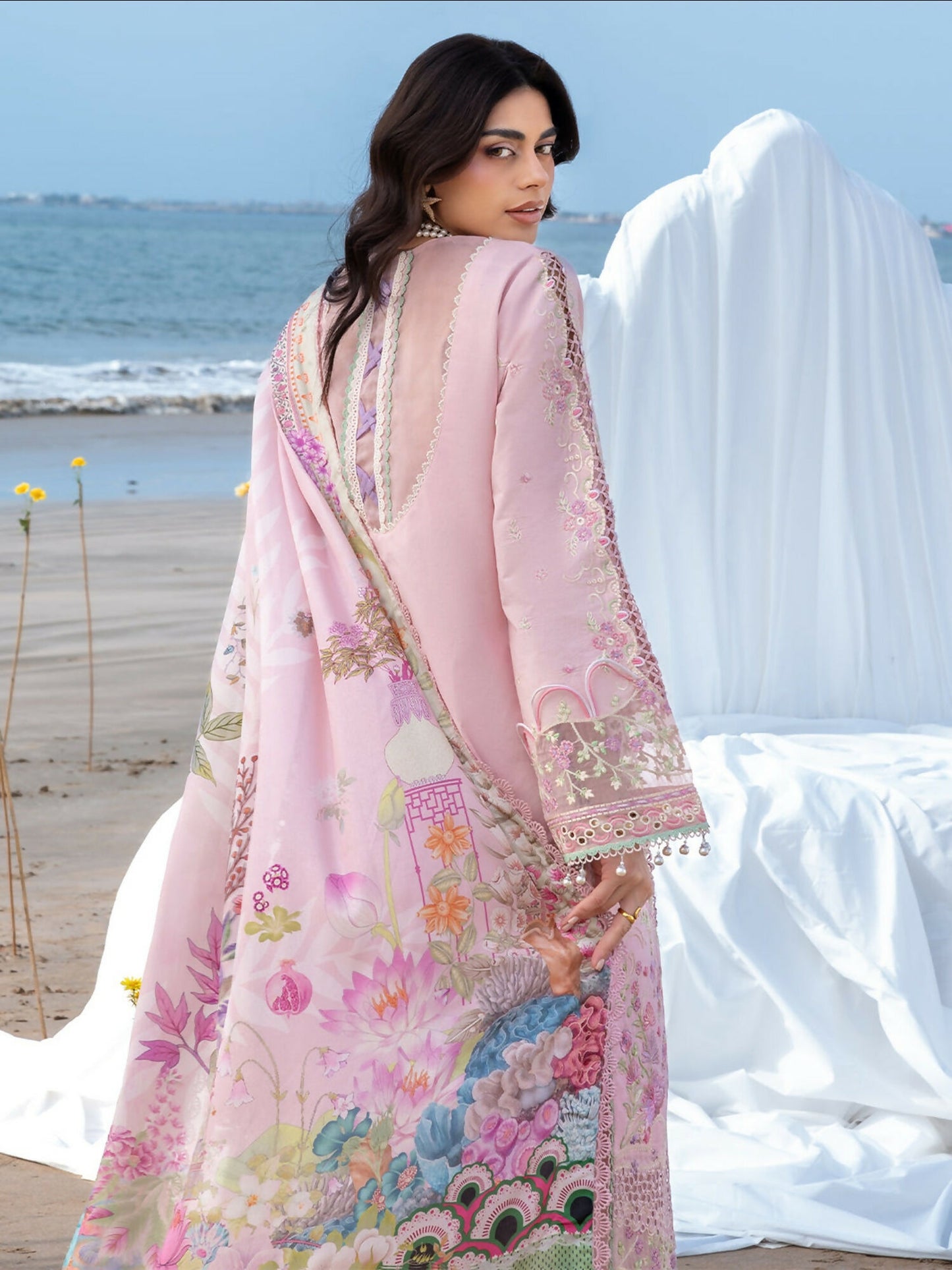 Mahnur Sirene Luxury Lawn'26 Embroidered Stitched 3-Piece Suit-S-12