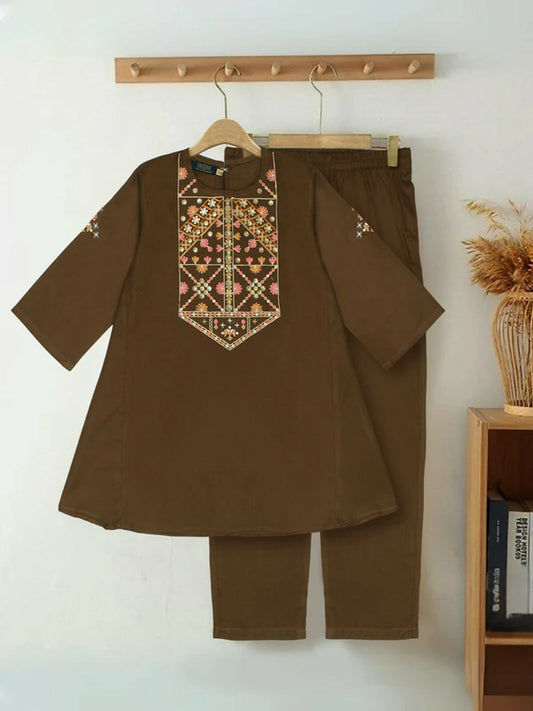 Velvour Girls Embroidered Stitched 2-Piece-Suit -VG159-B