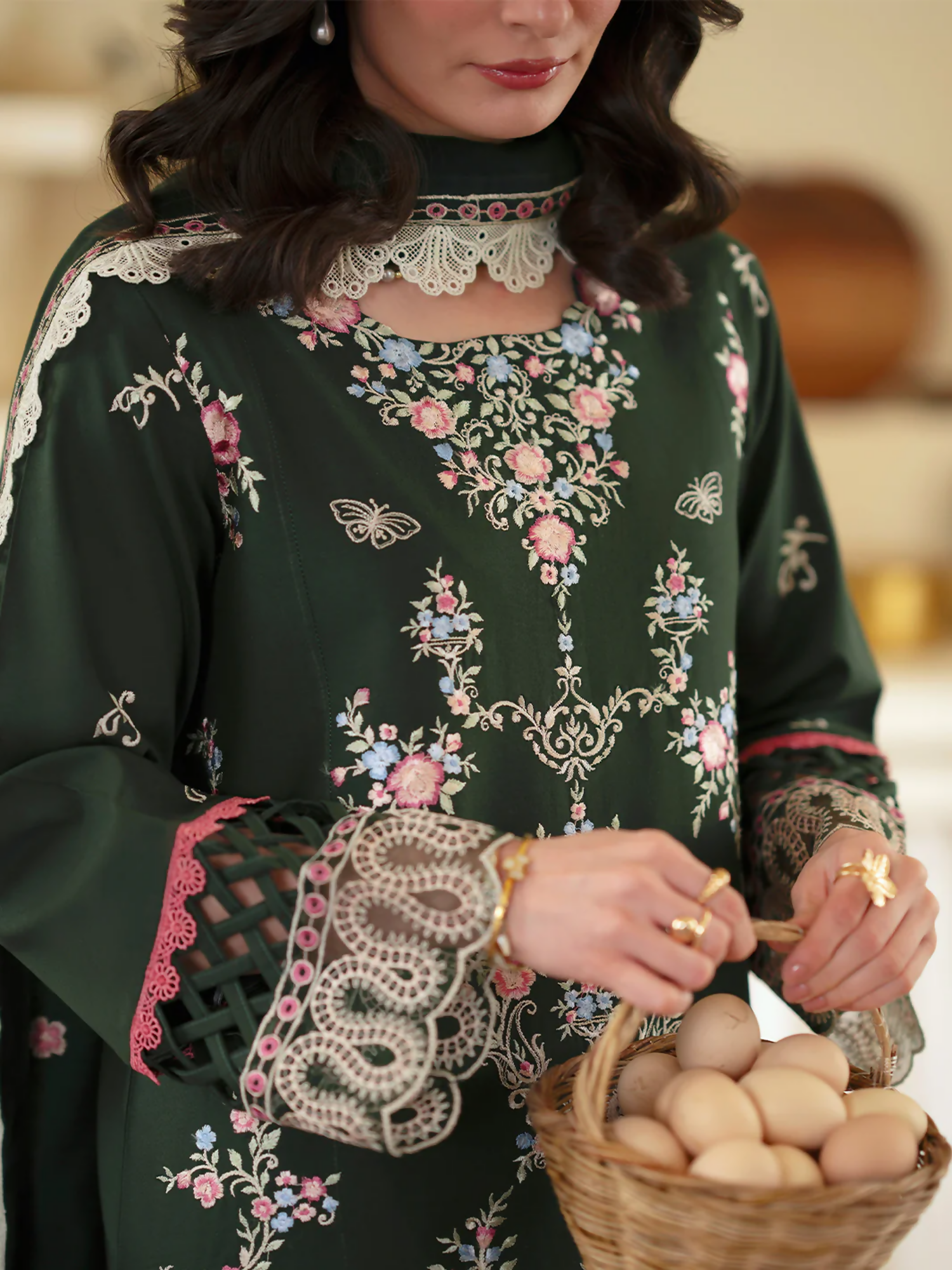 Mahnur Ember Lawn Embroidered Unstitched 3-Piece Suit-EM-011