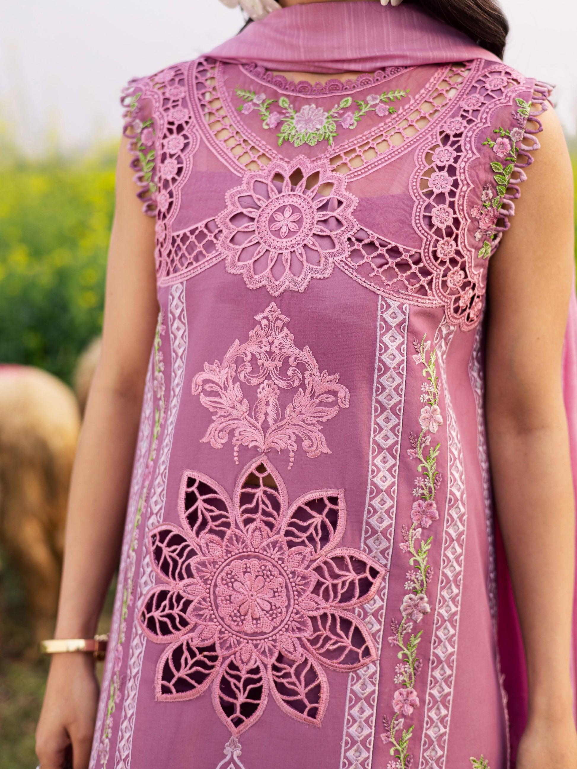 Pink-Parishay Dil e Raqsam Lawn'26 Embroidered Unstitched 3-Piece Suit-DQ-02