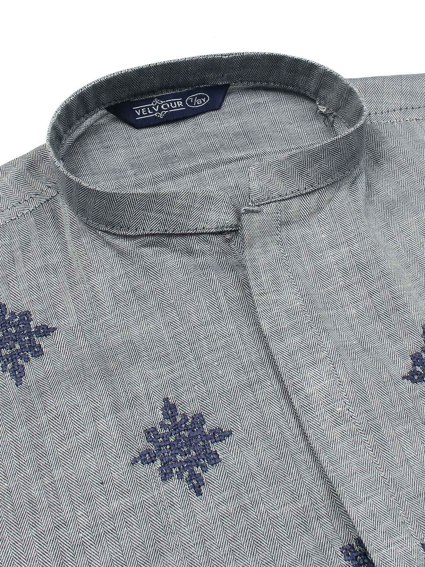Velvour Boys Cotton Embroidered Stitched Kurta-VB196-J