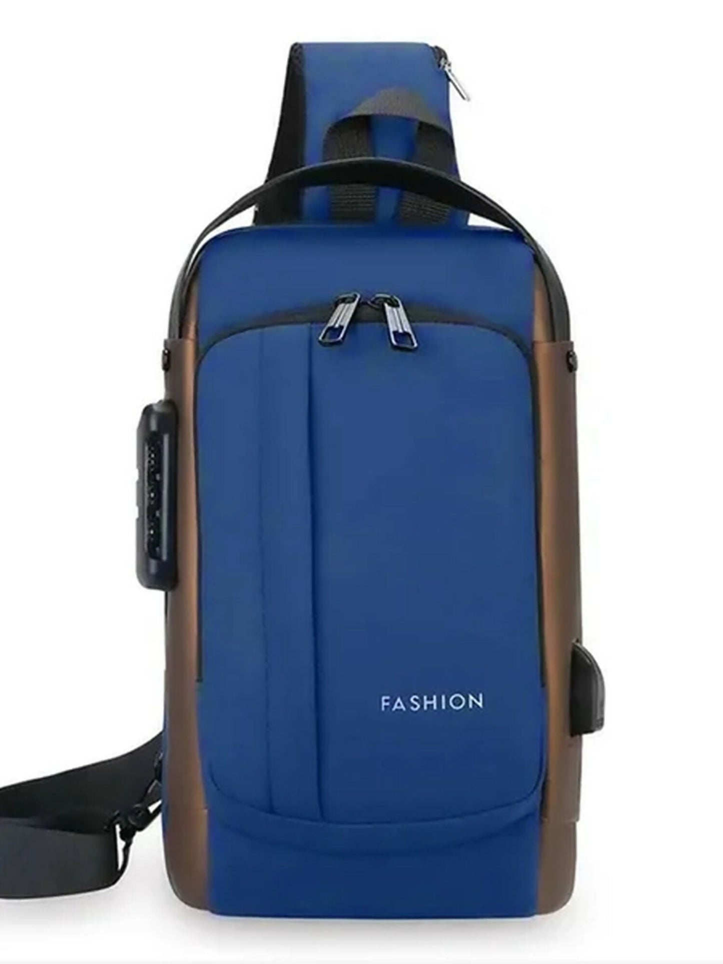 Funky's Plain Smart Usb Charging Large Storage Shoulder Bag-14691