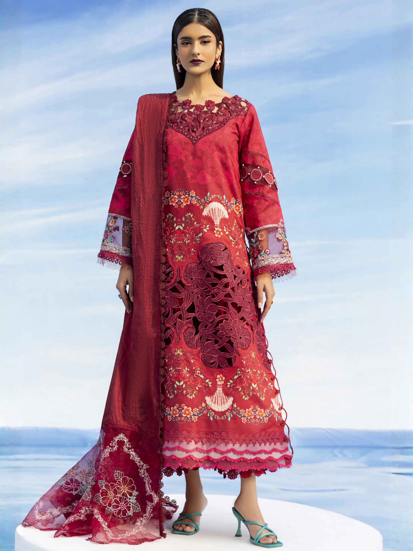 Parishay Ivy Bloom'26 Lawn Embroidered Unstitched 3-Piece Suit-IB-03