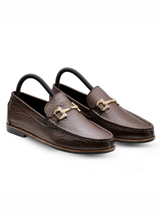 Premium leather loafers with a polished finish and horsebit detail, combining classic luxury and modern style for formal and smart-casual wear.