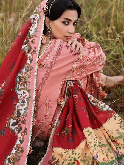 Hussain Rehar Khaddar'25 Embroidered Unstitched 3-Piece Suit-Mahpara