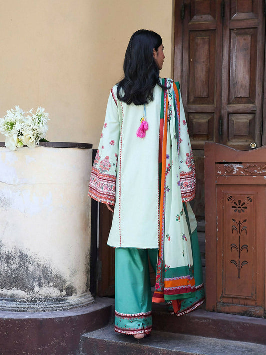 Jugnu By Hussain Rehar SS'25 Cotton Embroidered Unstitched 3-Piece Suit-Rupal