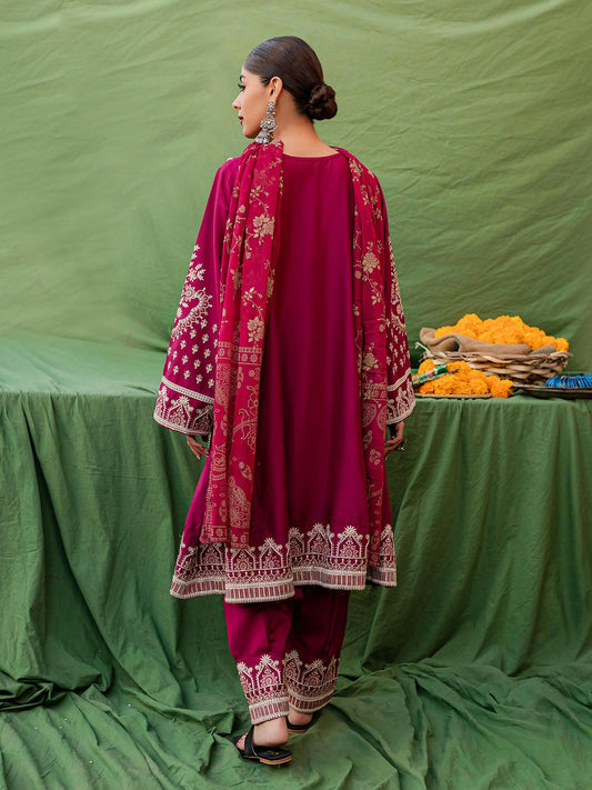 Mannat Clothing Cotton Embroidered Stitched Suit-Haseen