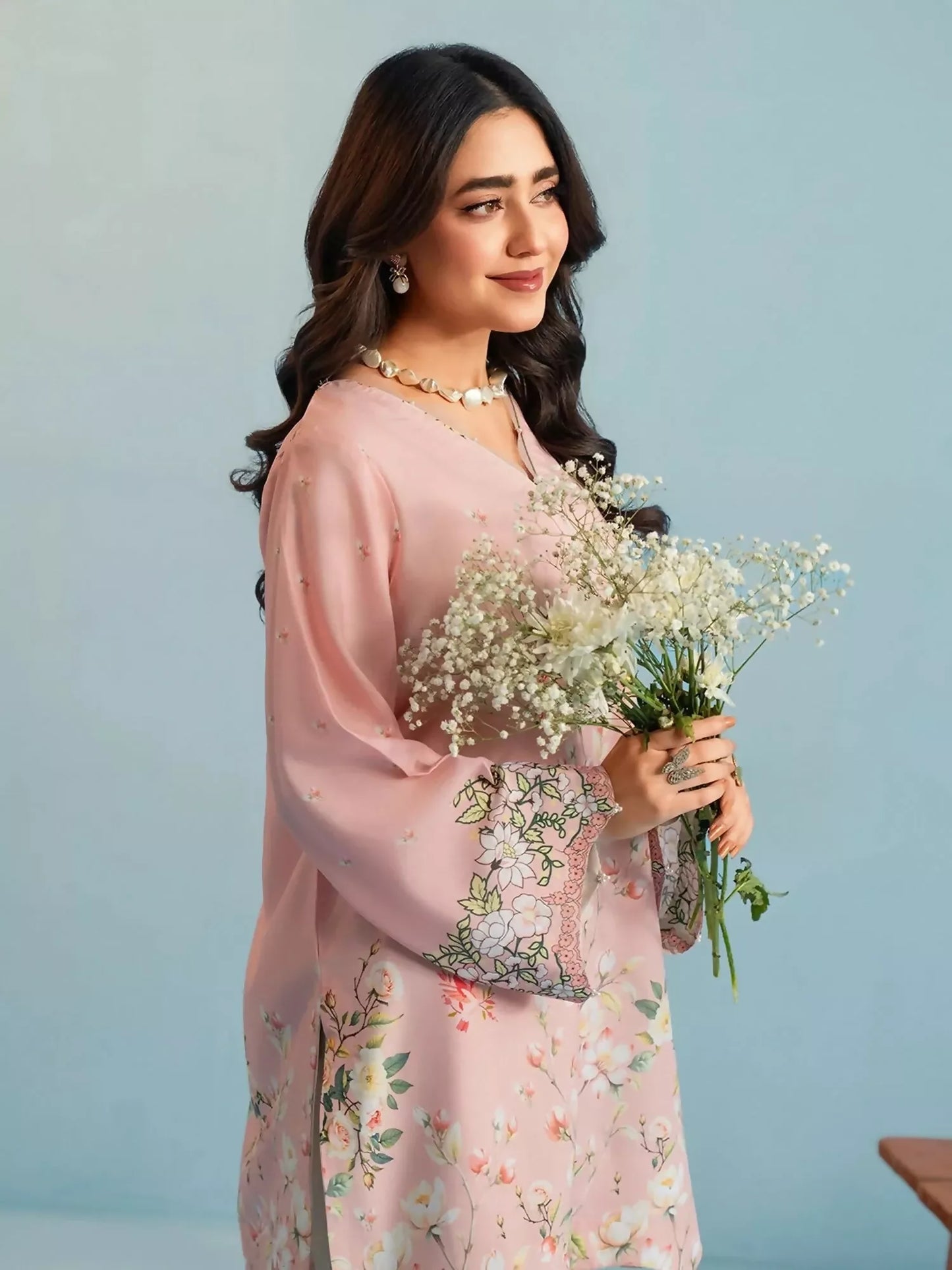 Panache Apparel Dear Summer Silk Lawn Printed Stitched Suit-Bloom Side